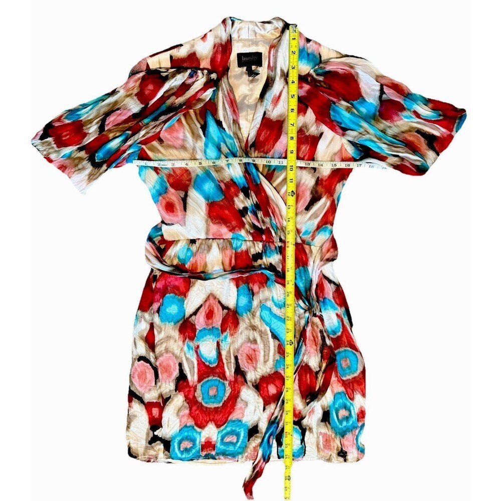 Laundry By Shelli Segal 100% Silk Floral Mini Dress Size 4 Vintage 90s Lined - Picture 4 of 7